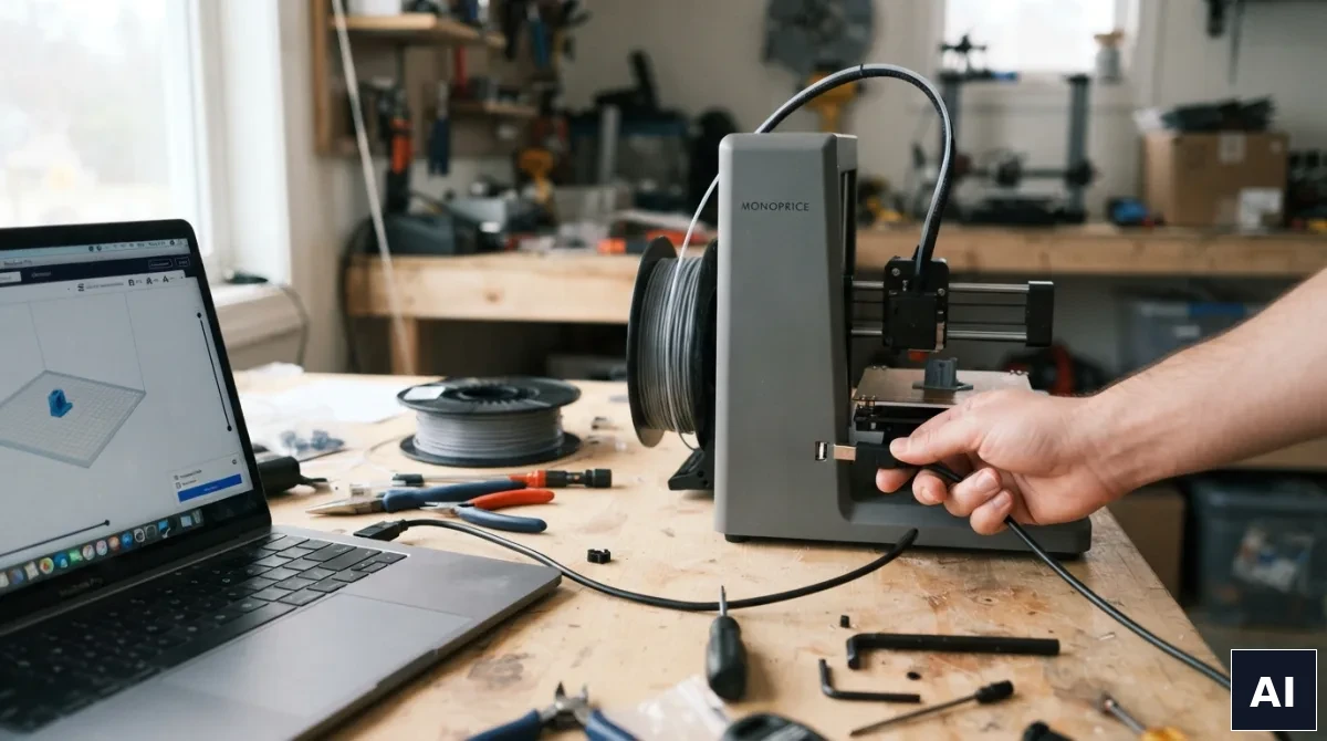 Podłączenie drukarki 3D do komputera przez kabel USB